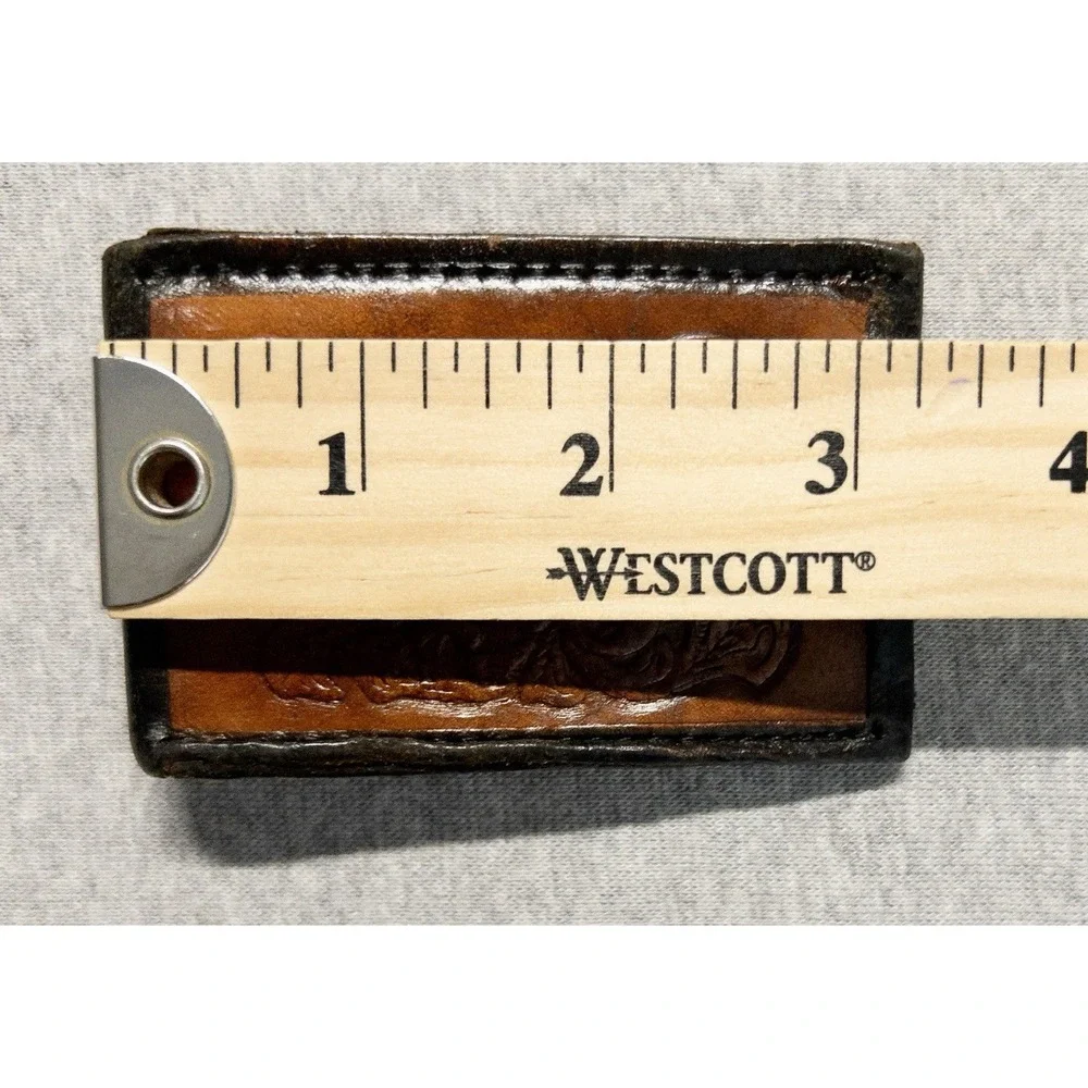 Vtg Tooled Leather Western Belt Longhorn Steer Rodeo Cowboy‎